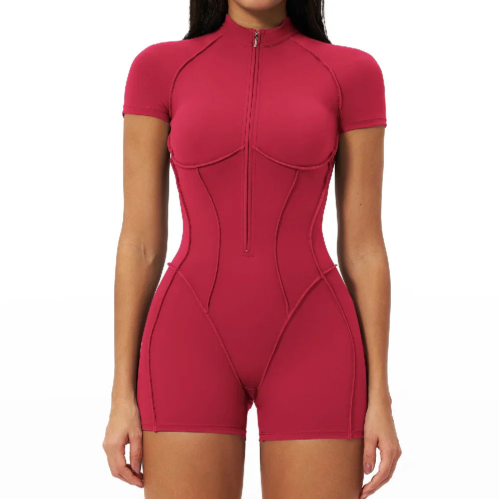 Combinaison de sport à manches courtes pour femme