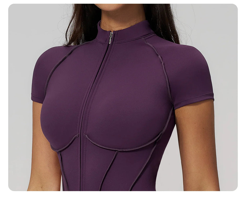 Combinaison de sport à manches courtes pour femme