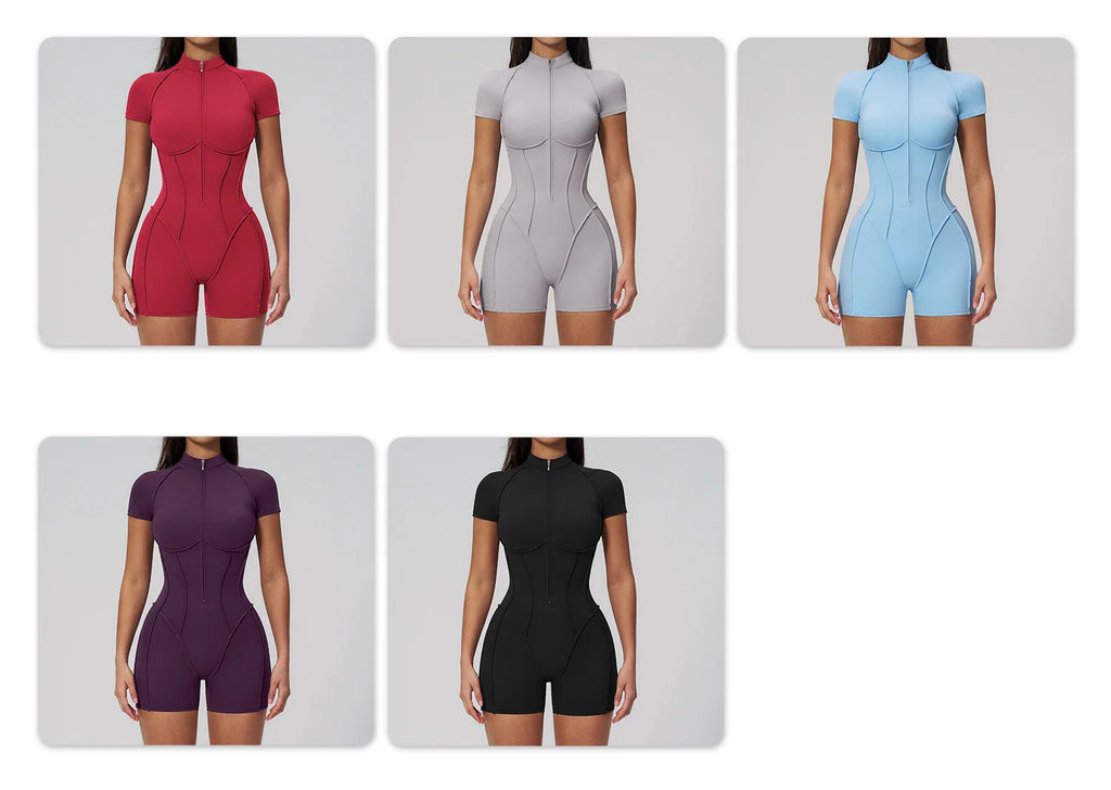 Combinaison de sport à manches courtes pour femme