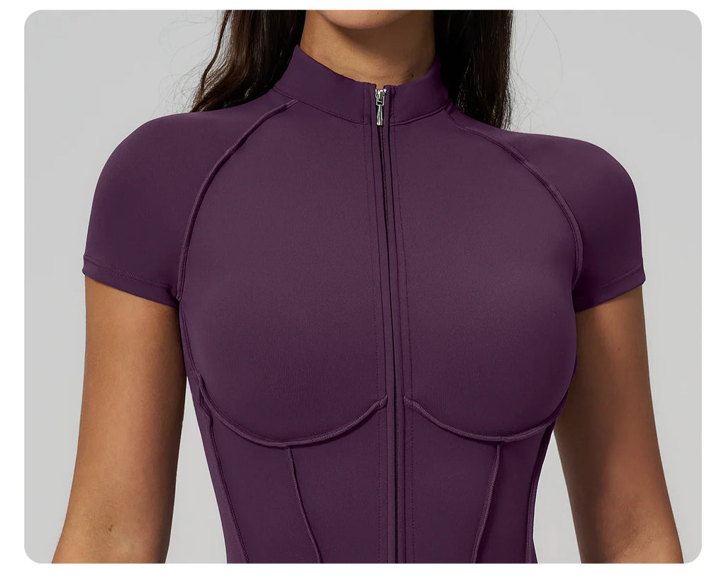 Combinaison de sport à manches courtes pour femme